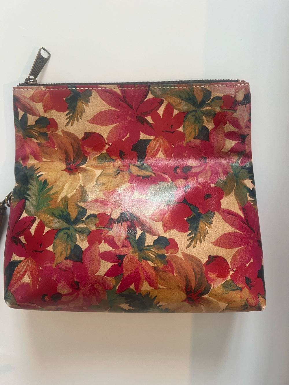 Patricia Nash Vintage Valarie Floral Fold Over Leather Wristlet Clutch Handbag - Picture 4 of 15